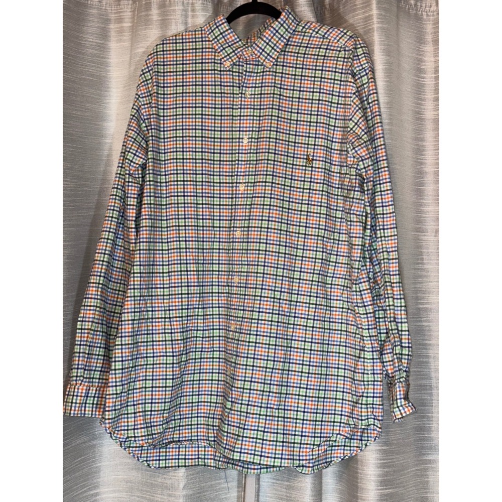 Polo Ralph Lauren Mens XLT Multi Color Plaid Button Down Shirt Long Sleeve Pony